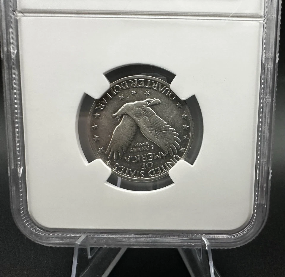 1919 Standing Liberty Quarter NGC VF Details (Cleaned) Type 2 25c Silver - Image 4 of 4
