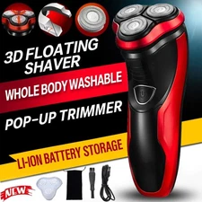 Removable Electric Shaver Mens Razor Rotary Waterproof Pop-Up Trimmer Wet Dry