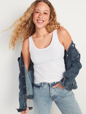 Old Navy Women s Size 4X ~ White First Layer Scoop Neck Fitted Tank Top NWT