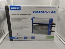 GUEST CHARGEPRO 4/4 8Amp Dual BAnk Marine Battery Charger New Open Box