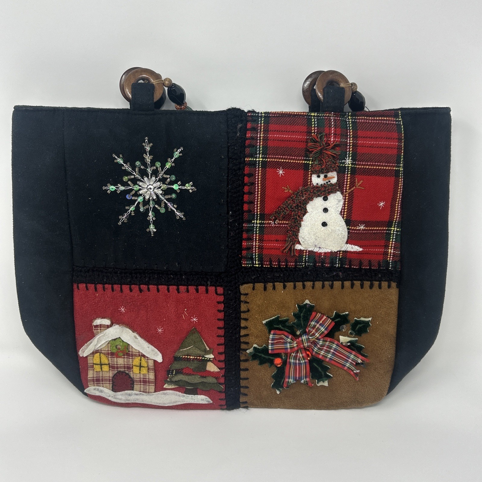 Cappelli Straworld Inc Patchwork Suede Christmas … - image 1