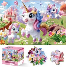 Jumbo Floor Puzzle for Kids,48 Piece Unicorn Large Jigsaw Puzzles,Puzzle for...