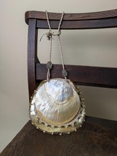 y2k mother of pearl shell leather bag