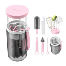 Travel Baby Bottle Brush Set with Extendable Liquid Silicone Bottle Brush  Nipple