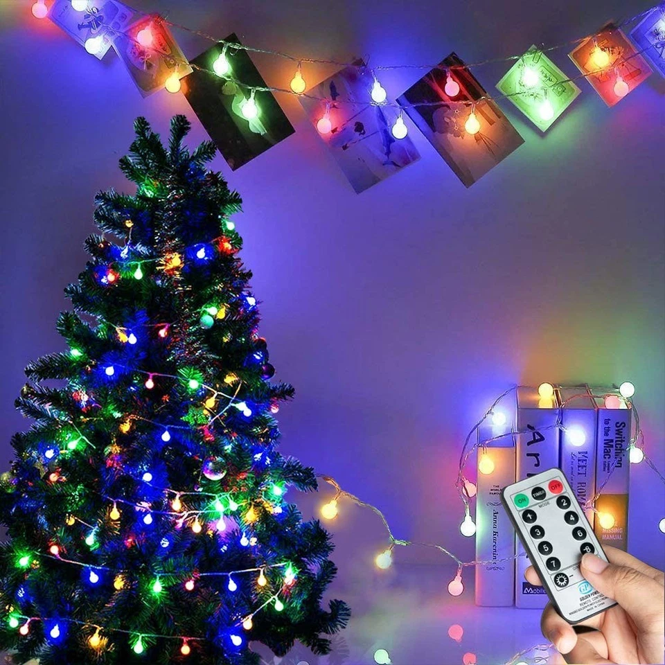 Fairy Lights Plug in 120 LEDs, 15M/49ft Globe String Lights Mains Powered, 8 ... - Image 3 of 4