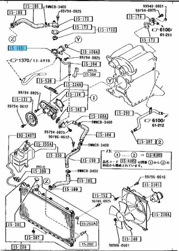 MAZDA MX-5 MIATA NA 90-93 Genuine Engine Coolant Thermostat Housing B61P-15-170B - Picture 12 of 14