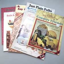 7 Vtg Decorative Pattern Booklets Books Folk Art Country Painting Projects Plaid