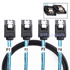 4 SATA 7pin to 4 cable SSD Hard Drive Data High Speed Breakout Splitter 50/100CM