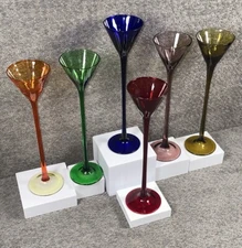 Bombay ‘La Grande’ Long Stem 10” Cordials SET of 6 Multi-Color -  Original Box!