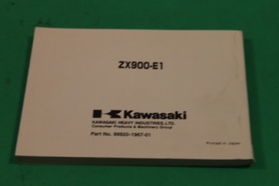 ましページ NOS KAWASAKI ZX900 E1 ZX900E1 OWNERS MANUAL PART# 99920-1967-01 | eBay