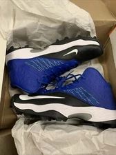 Nike Zoom Code Elite 3/4 Shark Football Cleats 603370-004 Black/Blue 13.5 NIB