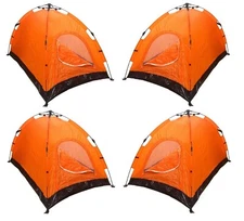 Lot of 4 Instant Automatic Pop Up Backpacking Camping Hiking 2 Man Tent Orange