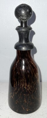 Art Glass Bottle Sphere Ball Topper Brown Decorative 7.5  VFL51E