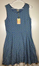 Sweet Miss Women Dress Sleeveless Size L Multicolor Geometrical