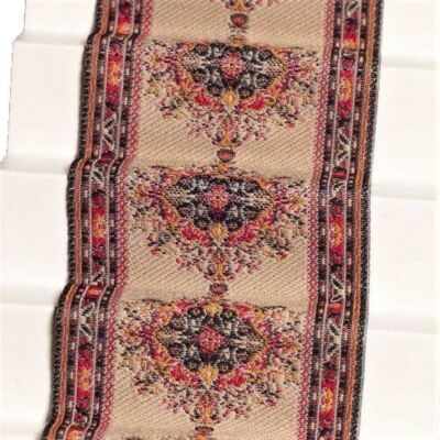 Melody Jane Dolls House Woven Stair Carpet Runner Beige Orange 1:12 Flooring