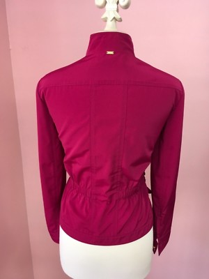 ST JOHN Medium 8 Sexy Fuchsia Pink Zipper Designer Womens Jacket