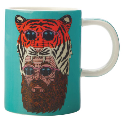 Maxwell & Williams DX0706 MULGA Becher Tiger Man (Tiger & Mann), Porzellan, i...