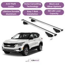 ERKUL Roof Rack Cross Bars for Kia Seltos 2021-2025 with Flush Rails - Silver