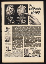 3w3042/ Alte Reklame von 1960 - Das gef&auml;hrdete Herz - FLASCHE 12