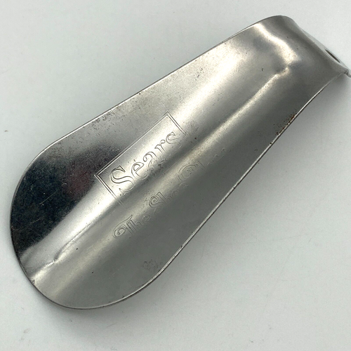 Vintage SEARS The Shoe Place Shoehorn Advertising Logo Metal Roebuck