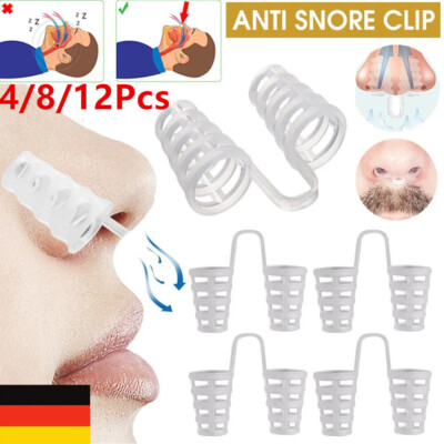 4-12 Stück Antischnarch Nasenclip Nasenspreizer Schnarchstopper Anti Schnarchen
