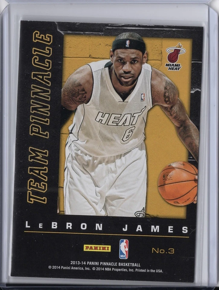2013-14 Panini Pinnacle Team Pinnacle Kobe Bryant LeBron James #3 Lakers Heat Foto 2 de 2