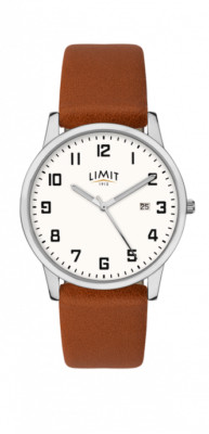 Limit Men's Silver Sandblast Dial Tan Strap Watch 5778