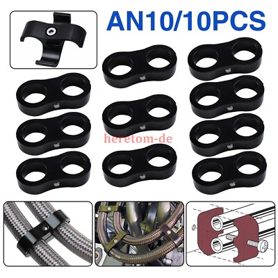 10x10AN AN10 Adapter Geflochten Schlauch Klemmen Separator Öl Kraftstoff Leitung