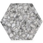 Industry Tile 9x10 Hexagon Terrazzo Gray Porcelain Tile (8.08 sq ft per case)