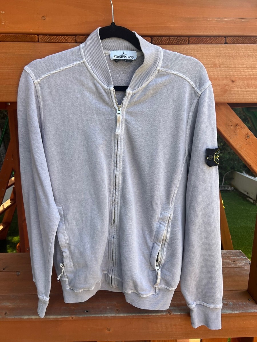 Stone Island Zip Up Bomber Sweatshirt Lavender Lilac Size S | eBay 