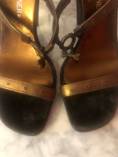 NEW Donald Pliner Couture High Heel Shoes Sandals Italy Metallic Bronze Designer - Picture 14 of 24