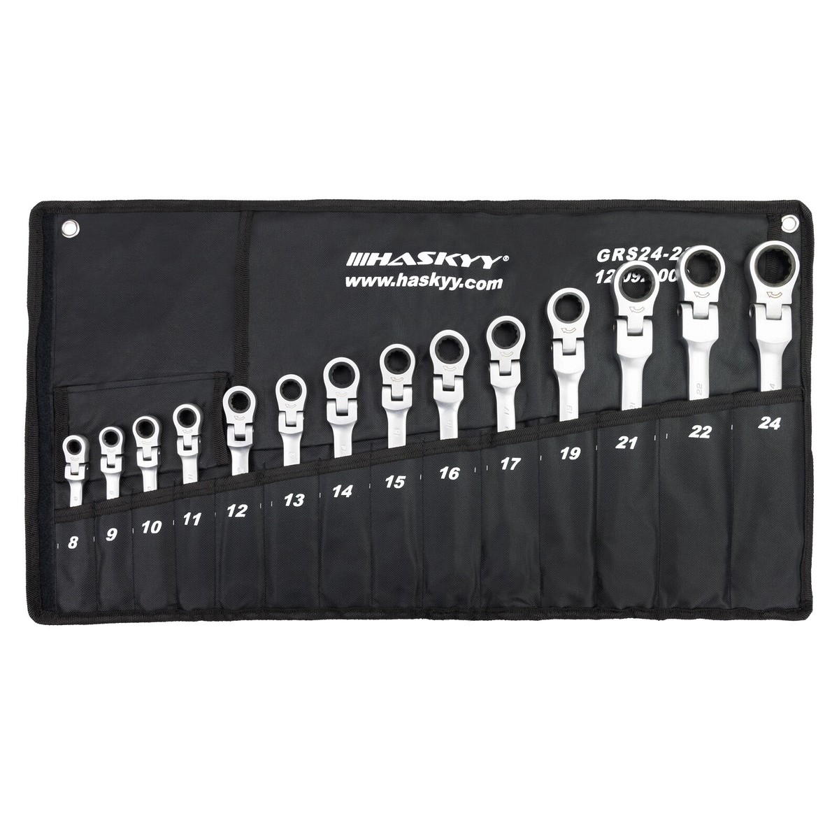 STXDY 9-teiliges Ratschen-Ringmaulschlüssel-Set – Metrisch 8–19 Mm, 72 Zähne, Cr-V-Stahl