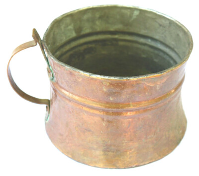 ROUND Smaller copper brass OVER pot cauldron kettle handle Pencils Plants HR