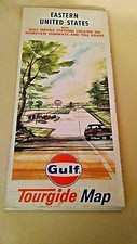 Gulf Map Eastern US Rand McNally Litho USA S.P. 10581-8A 1968 Service Stations