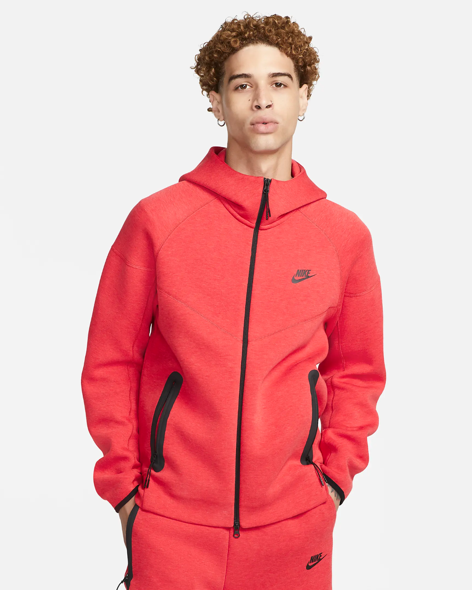 Nike Sportswear Tech Fleece Windrunner Men's Full-Zip Hoodie Red
