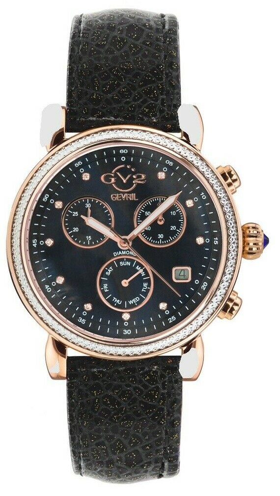 GV2 by Gevril 9848.7 Marsala Sparkle Rose GT Diamond 