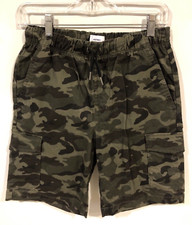 Old Navy Boys Size XL 14-16 Army Green/Brown Camouflage Pull On Cargo Shorts