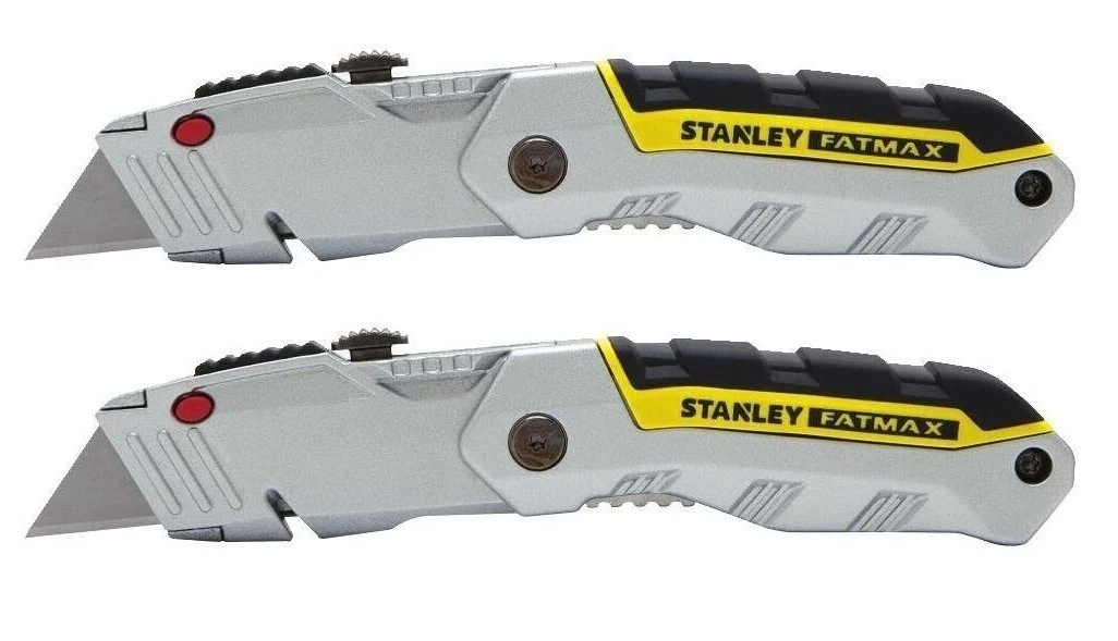 2 STANLEY FATMAX FOLDING RETRACTABLE UTILITY KNIFE KNIVES RAZOR 