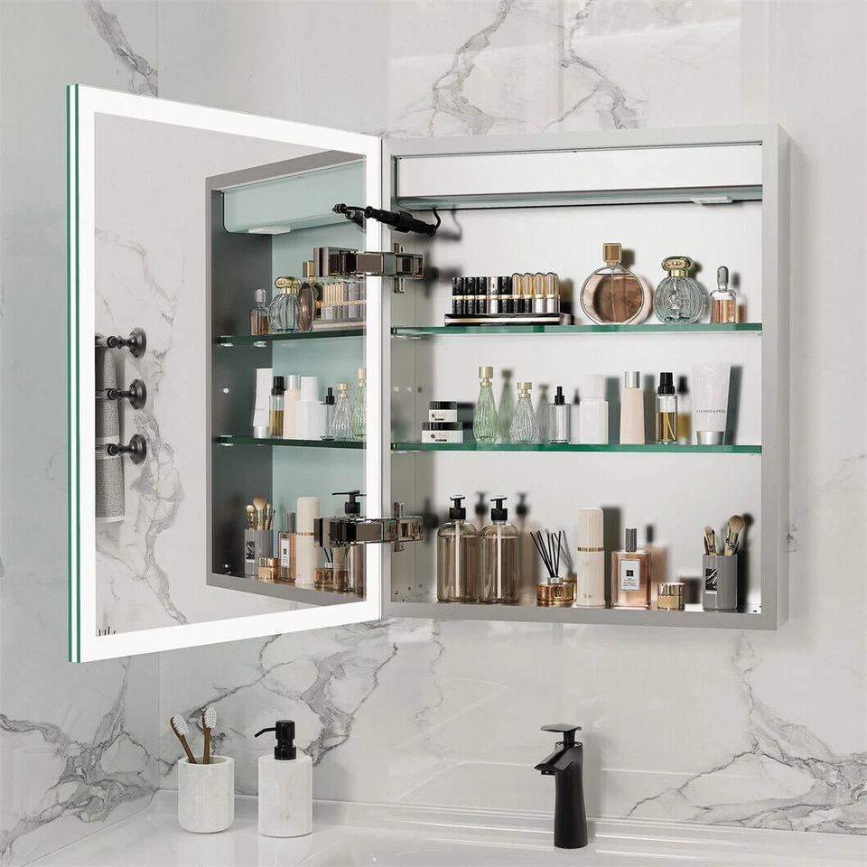 Spiegelschrank Bad LED Beleuchtet Medizinschrank Anti Nebel Bluetooth 3 Licht DE - Bild 3 von 4
