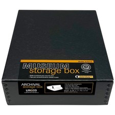 Lineco Museum Archival Storage Box, Drop Front Design with Metal Edges Remova...