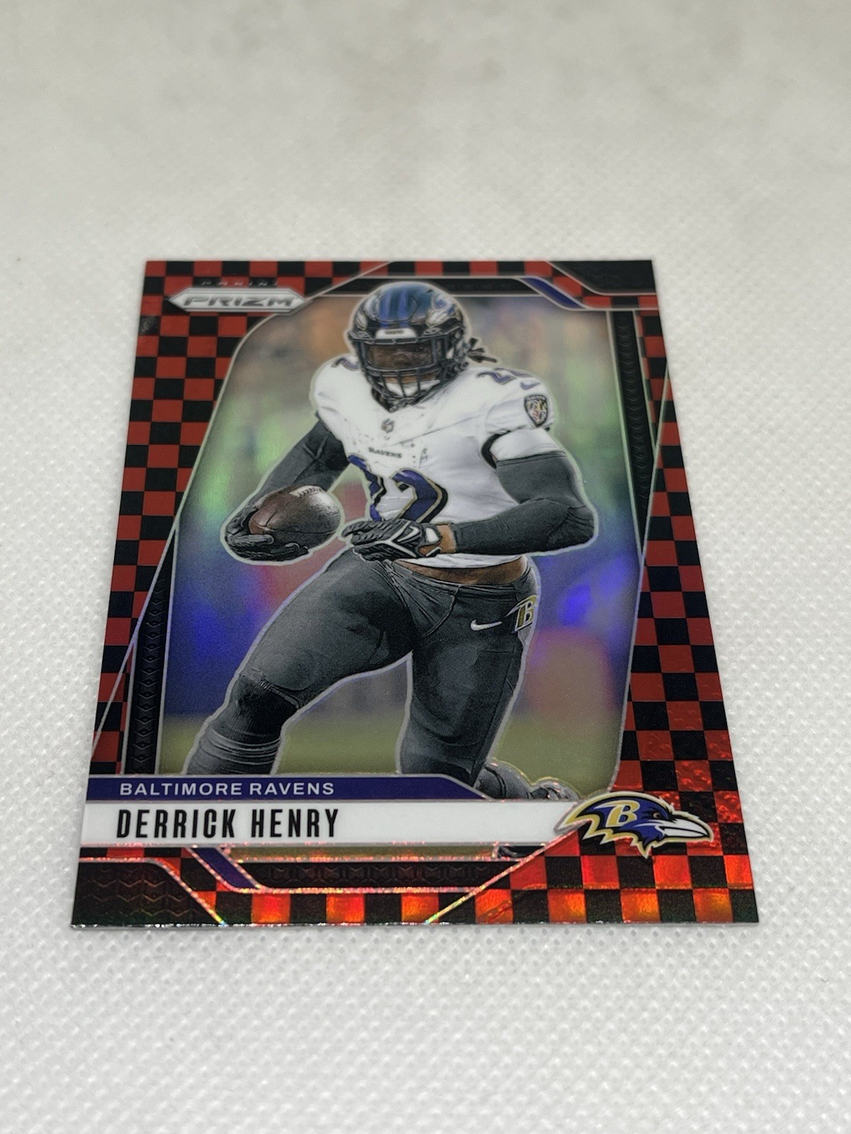 2024 Panini Prizm Derrick Henry Red Black Checkerboard SSP #20 Ravens