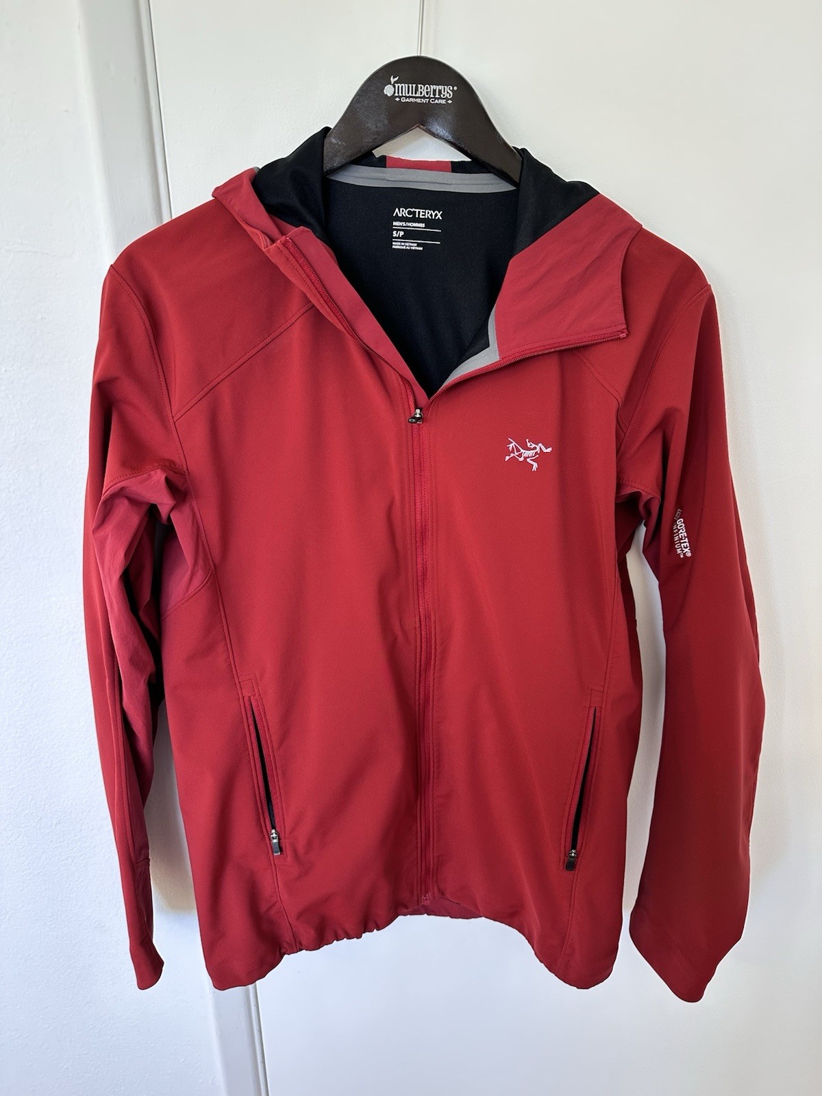 ARC'TERYX Arc’teryx Gore Tex Giacca Uomo Small Rosso Trino SL Felpa con Cappuccio Infinium Full Zip RARA