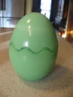 Vintage Jadeite Green Milk Glass Lidded Easter Egg Candy Trinket Dish 3.5"T