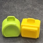 Vintage Little People Fisher-Price Suitcase And Hat Box Luggage Yellow And Green