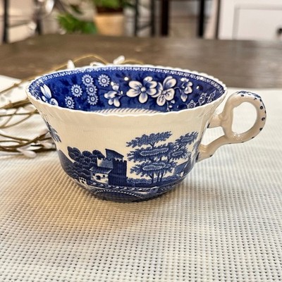 Spode Copeland Vintage RARE ''Blue Tower'' teacup /breakfast cup Blue White