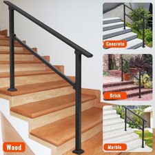 3/5/6 Step Handrail & Indoor Stair Railing Railings for Outdoor Steps Hand Rail