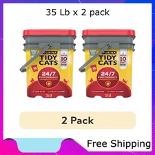 (2 pack) Purina Tidy Cats 24/7 Clumping Cat Litter, Low Dust, Deodorizing, 35 lb