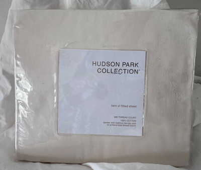 Hudson Park Collection Sheet Twin xl  600 Thread Count  Cotton Ivory NEW  $120