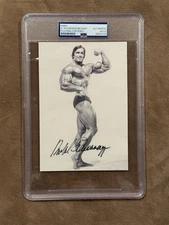 Arnold Schwarzenegger Signed 5x7 Mr. Olympia Print PSA Autograph Authentic Pose