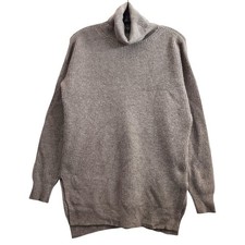 UNIQLO Sweater Dress Womens Small Gray Short Turtleneck Long Sleeve Minimalist